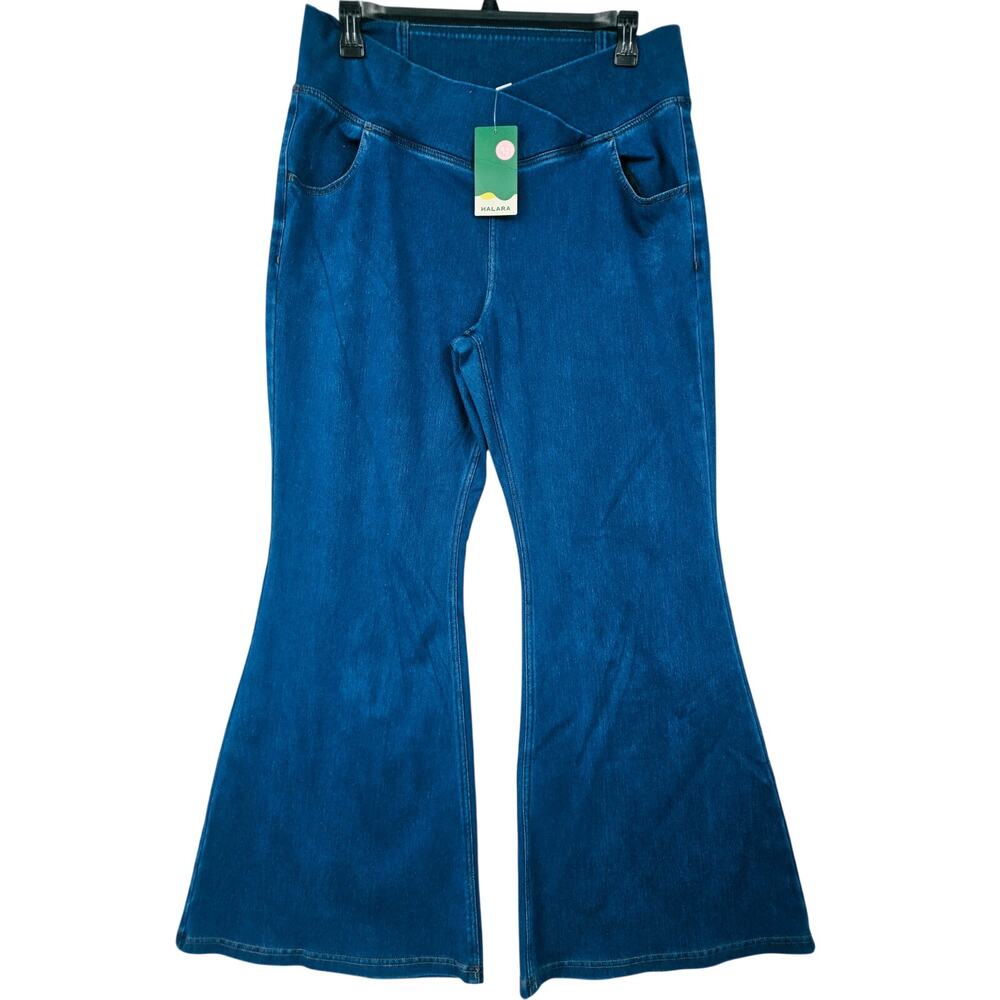 New Halara Flex High Waisted Crossover Pocket Casual Flare Jean 2X 4250